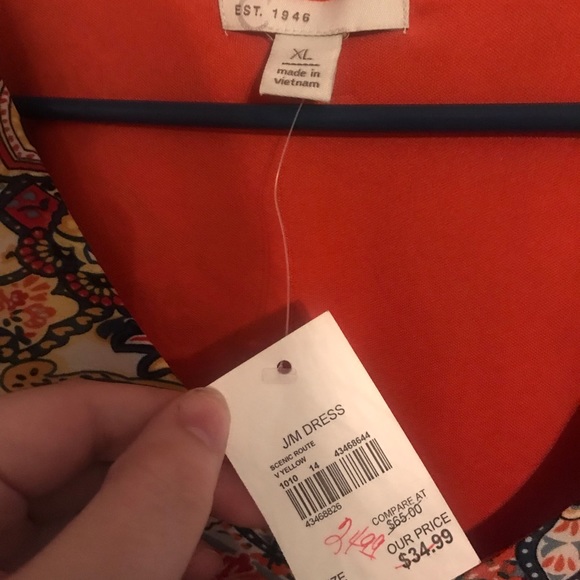 Patterned V-Neck Swing Dress - Picture 4 of 6